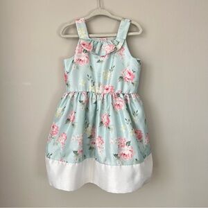 Gymboree Girls 3T Adorable Mint A-Line Dress Pink Floral Southern Belle Easter